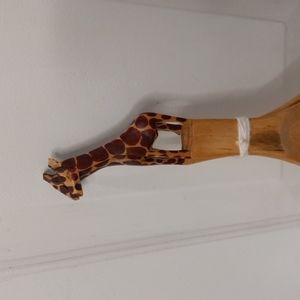 Salad Set With Giraffes Wooden